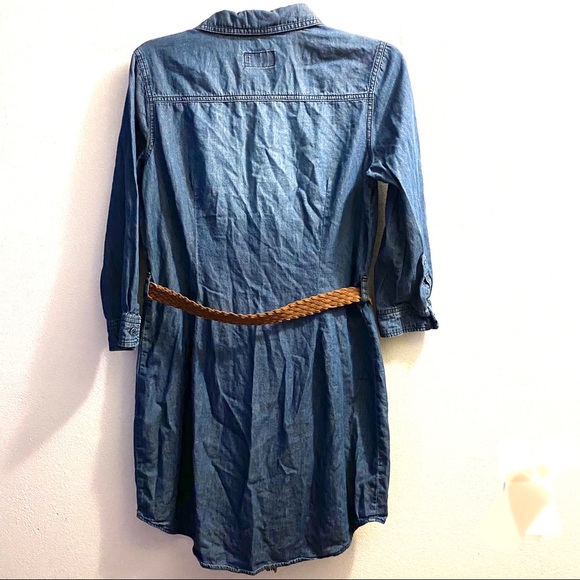 CI SONO Belted Long Sleeve Denim Jean Dress - Picture 2 of 5